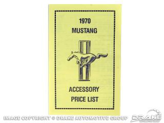 1965-1973 MUSTANG NEW CAR ACCESSORY PRICE LIST