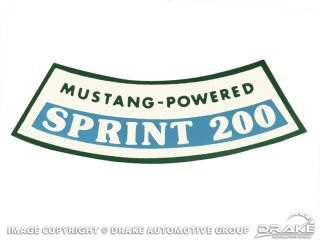 1966 MUSTANG AIR CLEANER DECAL 200 CID SPRINT