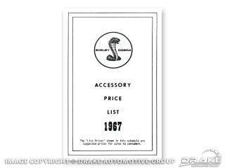 1967-1969 MUSTANG SHELBY NEW CAR ACCESSORY PRICE LIST
